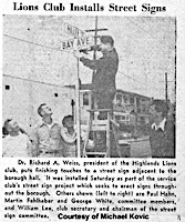 1952-08-22 Loins Club Installs Street Signs